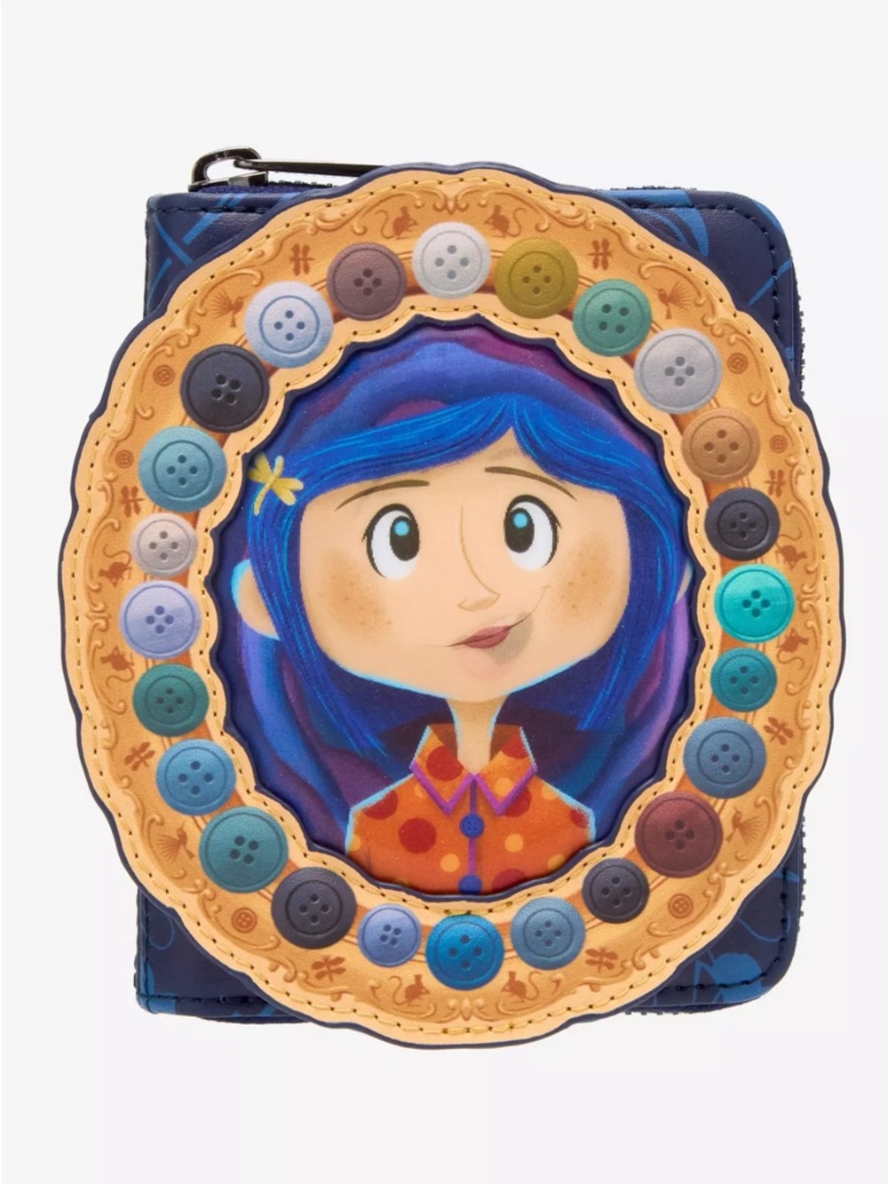 Loungefly Coraline Portal Button Frame Lenticular Zip Wallet - Picture 2 of 4